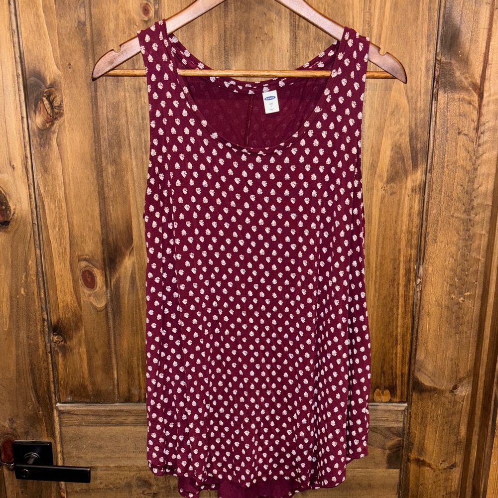 Old Navy Burgundy Polka Dot Tank Top